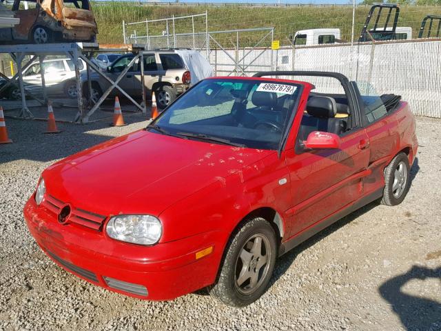 3VWDC21V9YM803944 - 2000 VOLKSWAGEN CABRIO GLS RED photo 2