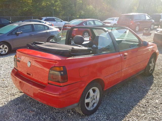 3VWDC21V9YM803944 - 2000 VOLKSWAGEN CABRIO GLS RED photo 4