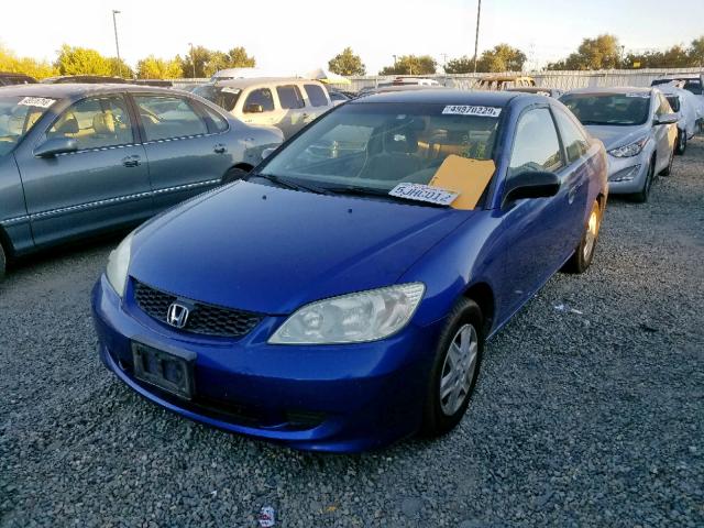 1HGEM21314L064486 - 2004 HONDA CIVIC DX V BLUE photo 2