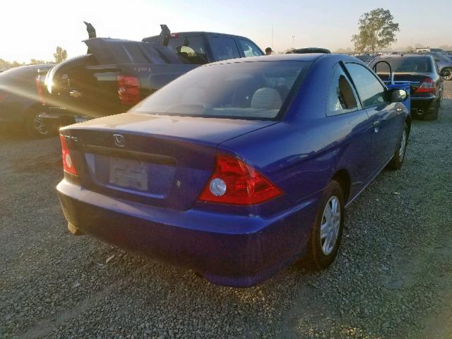 1HGEM21314L064486 - 2004 HONDA CIVIC DX V BLUE photo 4