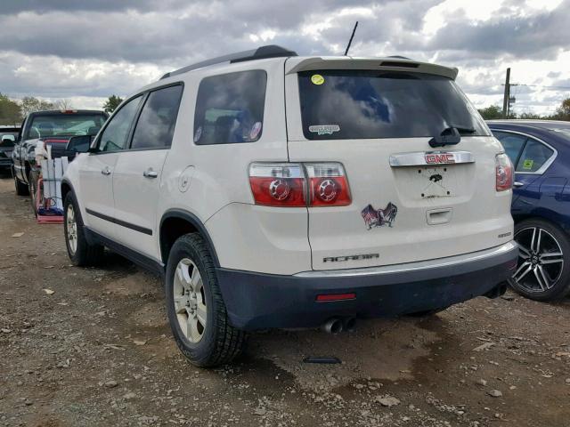 1GKLRKED4AJ147061 - 2010 GMC ACADIA SL WHITE photo 3