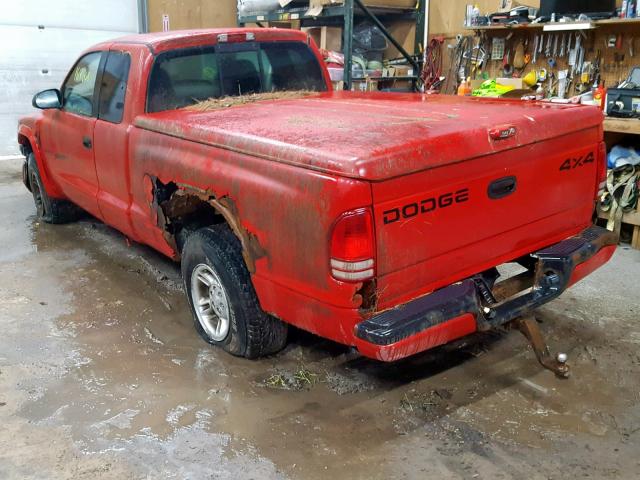 1B7GG22X9YS641731 - 2000 DODGE DAKOTA RED photo 3