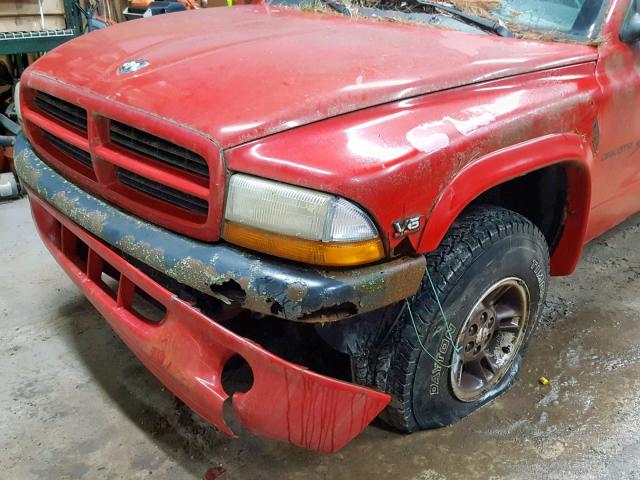 1B7GG22X9YS641731 - 2000 DODGE DAKOTA RED photo 9