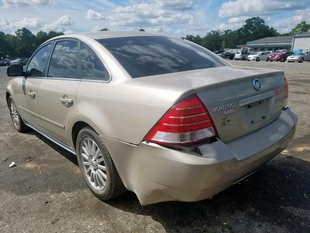 1MEHM42135G622108 - 2005 MERCURY MONTEGO PR ოქროსფერი ფოტო 3