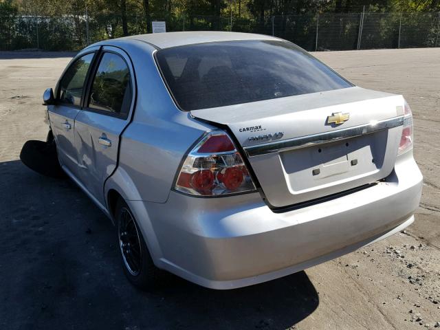 KL1TG56E59B395083 - 2009 CHEVROLET AVEO LT SILVER photo 3