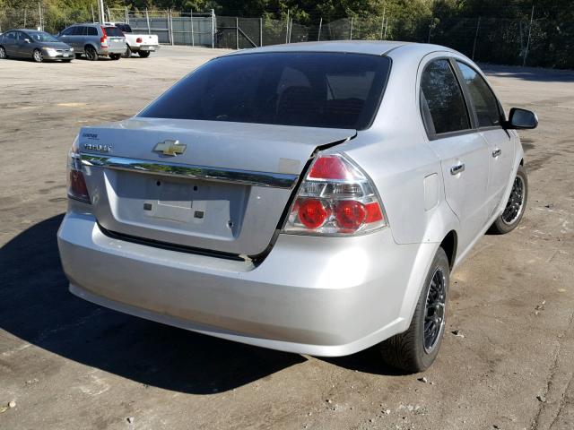 KL1TG56E59B395083 - 2009 CHEVROLET AVEO LT SILVER photo 4