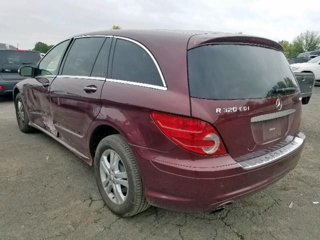 4JGCB22E98A077219 - 2008 MERCEDES-BENZ R 320 CDI BURGUNDY photo 3