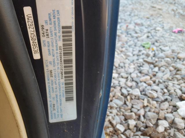 3VWBC21C0XM459120 - 1999 VOLKSWAGEN NEW BEETLE Mavi foto 10