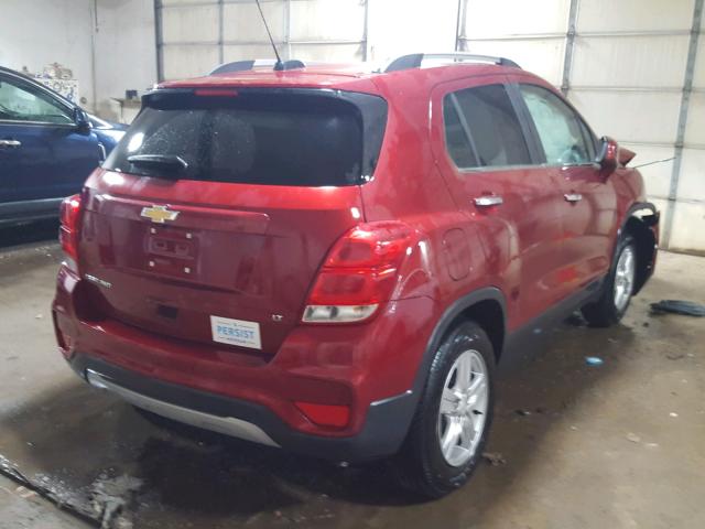 3GNCJPSB5JL409737 - 2018 CHEVROLET TRAX 1LT RED photo 4