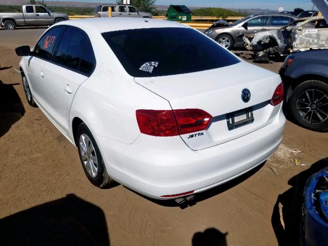 3VW2K7AJ8EM425020 - 2014 VOLKSWAGEN JETTA BASE WHITE photo 3