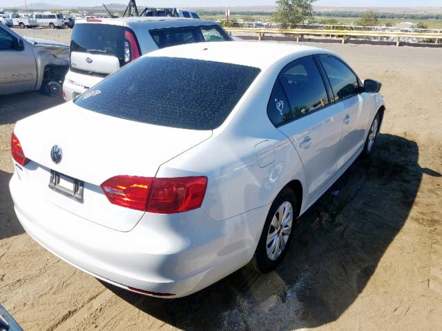 3VW2K7AJ8EM425020 - 2014 VOLKSWAGEN JETTA BASE WHITE photo 4