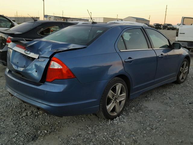 3FAHP0KC0AR231882 - 2010 FORD FUSION SPO BLUE photo 4