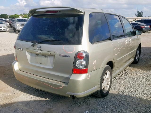 JM3LW28A240519536 - 2004 MAZDA MPV WAGON TAN photo 4