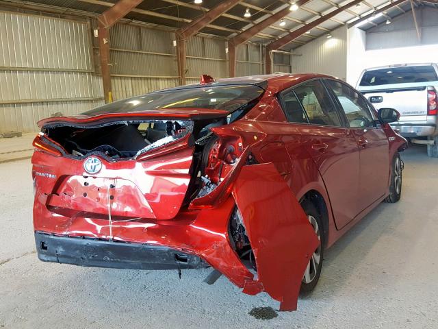 JTDKARFP8J3093400 - 2018 TOYOTA PRIUS PRIM 红色 照片 4