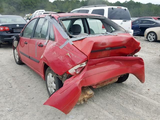 1FAFP33P81W319022 - 2001 FORD FOCUS LX RED photo 3