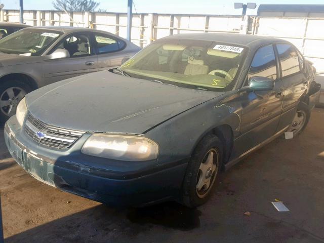 2G1WF55E219315814 - 2001 CHEVROLET IMPALA GREEN photo 2