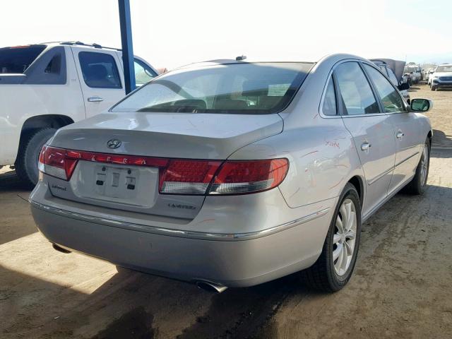 KMHFC46F88A319541 - 2008 HYUNDAI AZERA SE SILVER photo 4