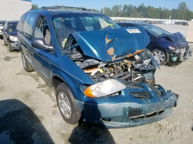 1B4GP25B11B107626 - 2001 DODGE CARAVAN SE TEAL photo 1