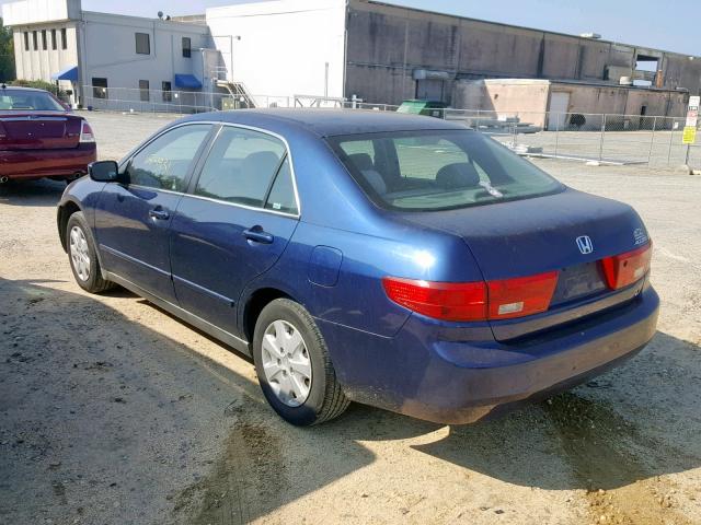 1HGCM55455A126982 - 2005 HONDA ACCORD LX BLUE photo 3