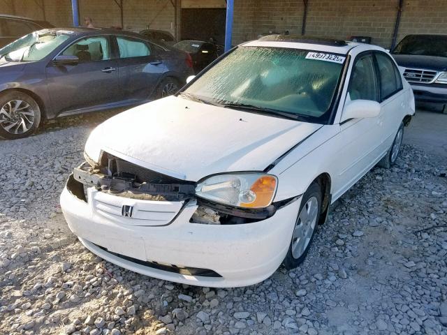 1HGES26761L059300 - 2001 HONDA CIVIC EX WHITE photo 2