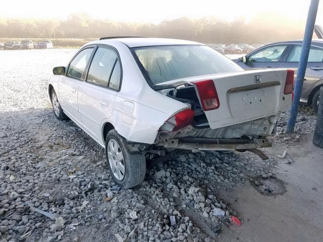 1HGES26761L059300 - 2001 HONDA CIVIC EX WHITE photo 3