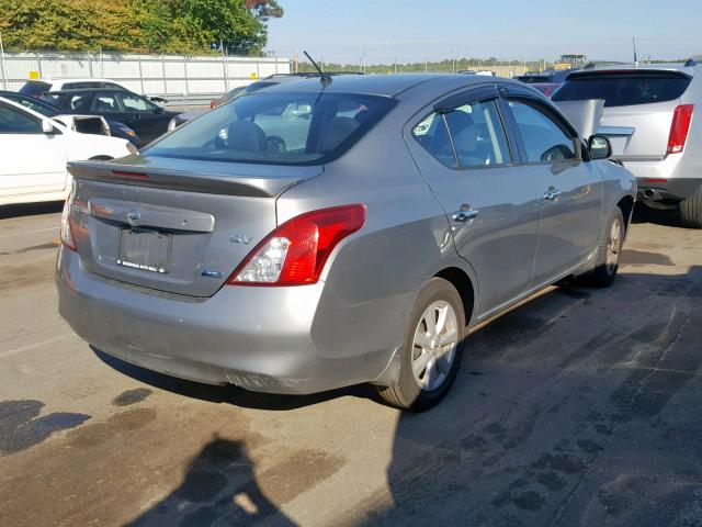 3N1CN7AP9EL839208 - 2014 NISSAN VERSA S SILVER photo 4