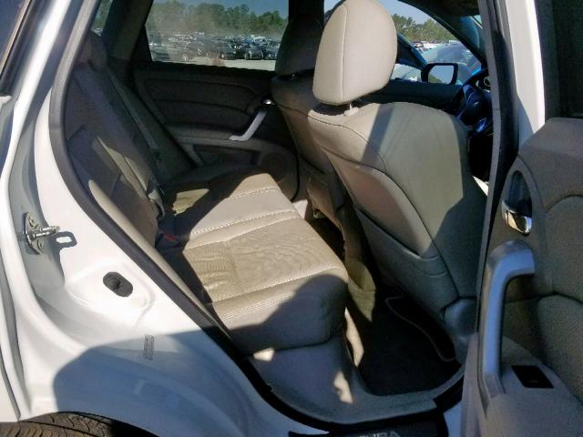 5J8TB18279A007717 - 2009 ACURA RDX WHITE photo 6