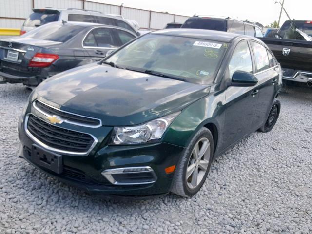 1G1PE5SB7F7134122 - 2015 CHEVROLET CRUZE LT GREEN photo 2