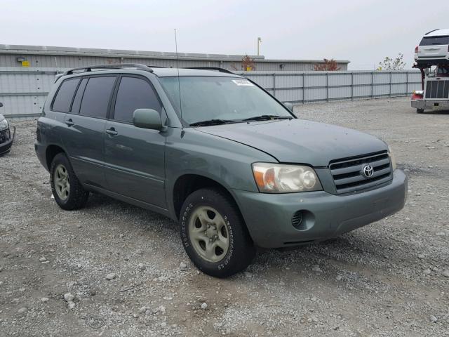 JTEGD21A740092179 - 2004 TOYOTA HIGHLANDER GREEN photo 1