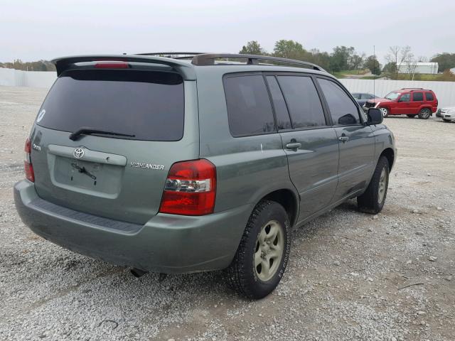 JTEGD21A740092179 - 2004 TOYOTA HIGHLANDER GREEN photo 4