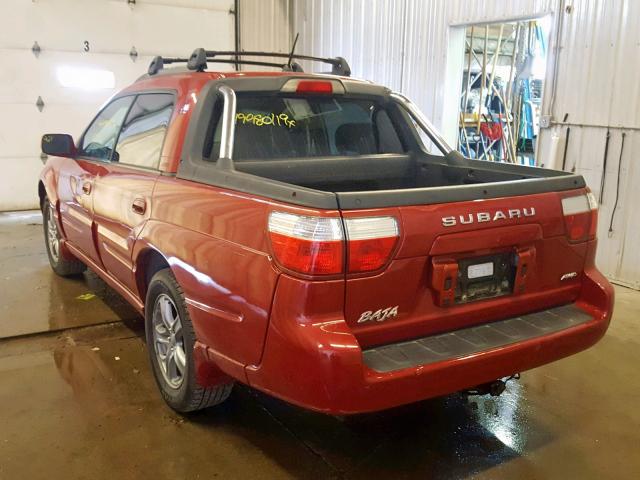 4S4BT63C955107126 - 2005 SUBARU BAJA TURBO RED photo 3