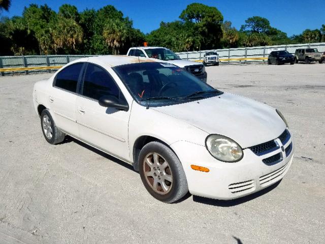 1B3ES56C35D158722 - 2005 DODGE NEON SXT WHITE photo 1