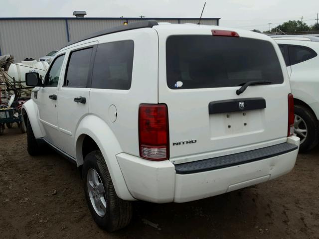 1D8GT28K58W266762 - 2008 DODGE NITRO SXT WHITE photo 3