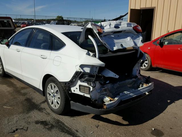 3FA6P0G73DR140340 - 2013 FORD FUSION S WHITE photo 3