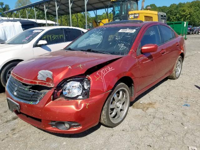 4A3AB46S79E007555 - 2009 MITSUBISHI GALANT SPO RED photo 2