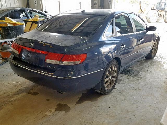 KMHFC46FX7A210061 - 2007 HYUNDAI AZERA SE BLUE photo 4