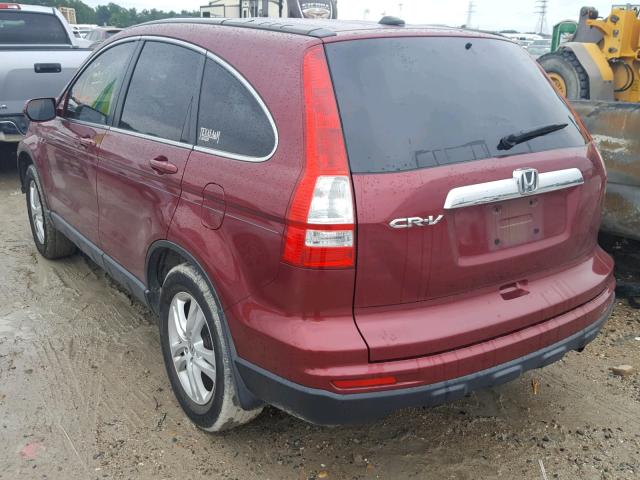 JHLRE3H74AC007077 - 2010 HONDA CR-V EXL RED photo 3