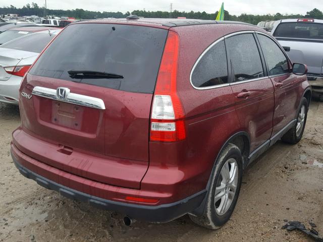 JHLRE3H74AC007077 - 2010 HONDA CR-V EXL RED photo 4