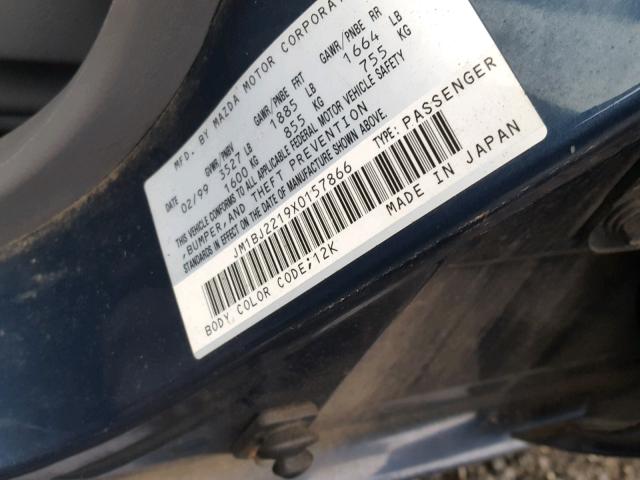 JM1BJ2219X0157866 - 1999 MAZDA PROTEGE ES 黑色 照片 10