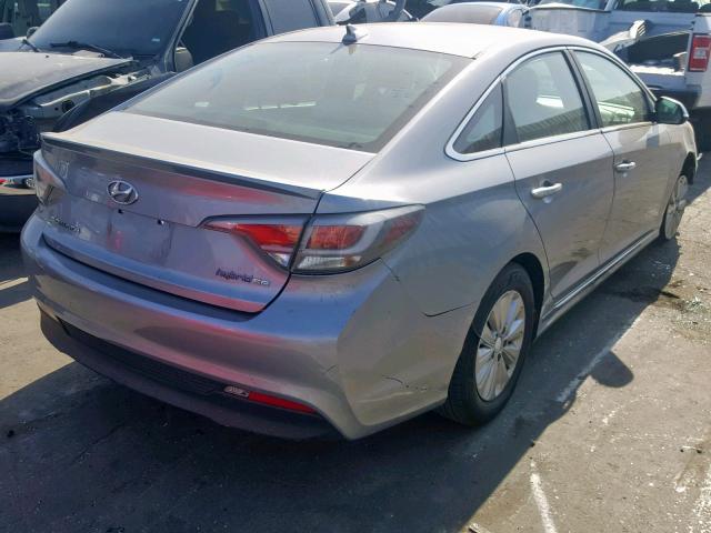 KMHE24L16GA040644 - 2016 HYUNDAI SONATA HYB SILVER photo 4