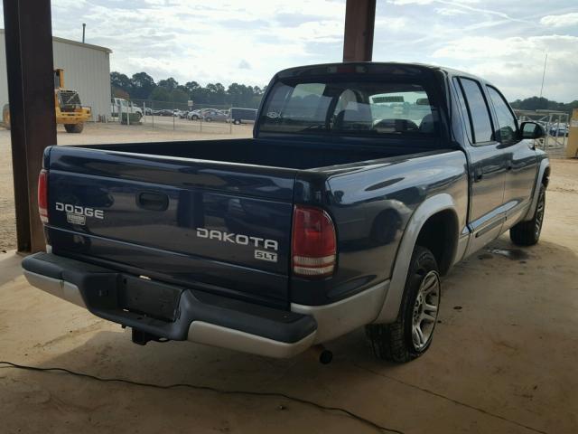 1D7HL48N14S585947 - 2004 DODGE DAKOTA QUA BLUE photo 4