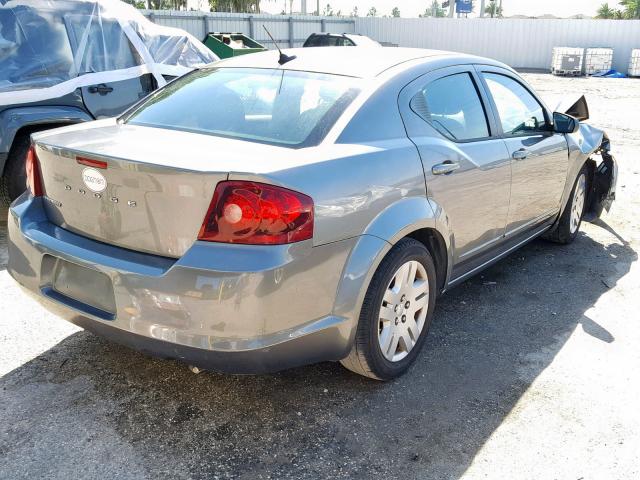 1C3CDZAB6CN285563 - 2012 DODGE AVENGER SE GRAY photo 4