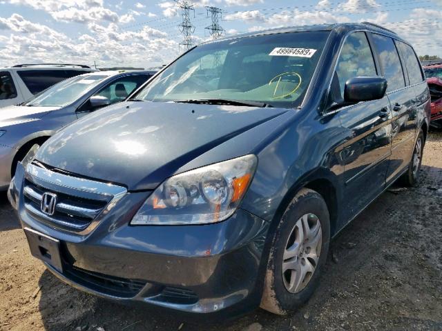 5FNRL38645B045542 - 2005 HONDA ODYSSEY EX GRAY photo 2