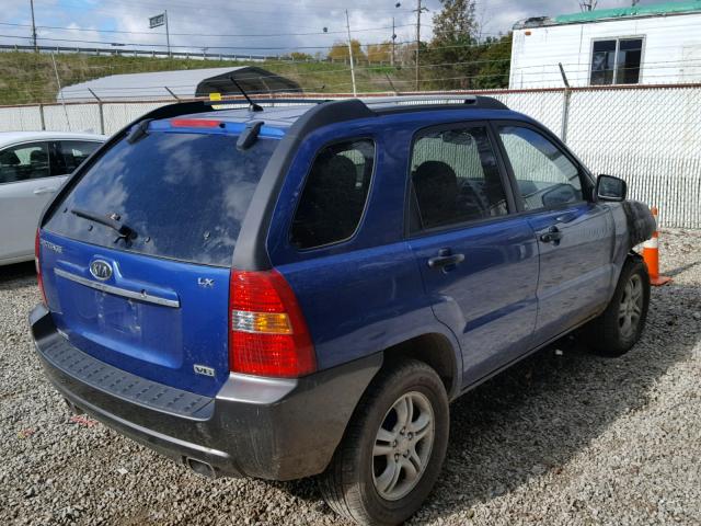 KNDJF723087514579 - 2008 KIA SPORTAGE E BLUE photo 4