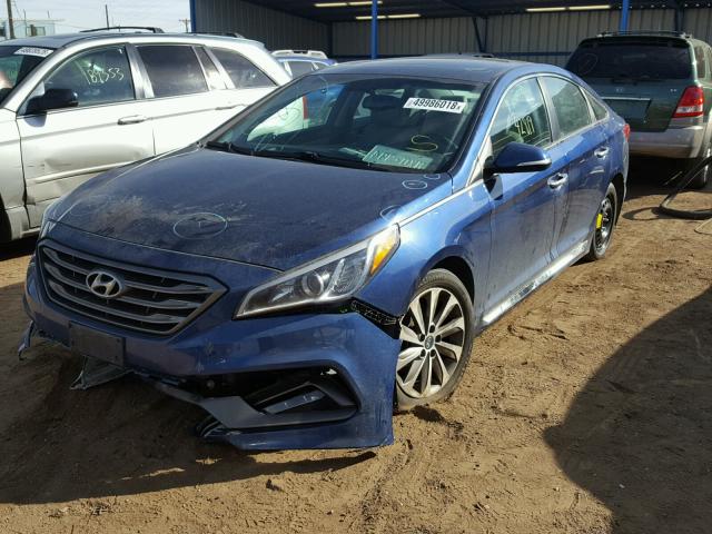 5NPE34AF9GH431103 - 2016 HYUNDAI SONATA SPO BLUE photo 2