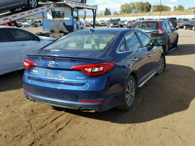 5NPE34AF9GH431103 - 2016 HYUNDAI SONATA SPO BLUE photo 4