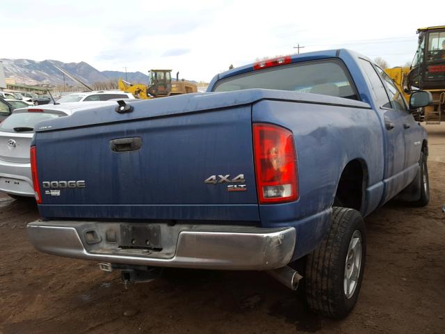 1D7HU18D04S773619 - 2004 DODGE RAM 1500 S BLUE photo 4