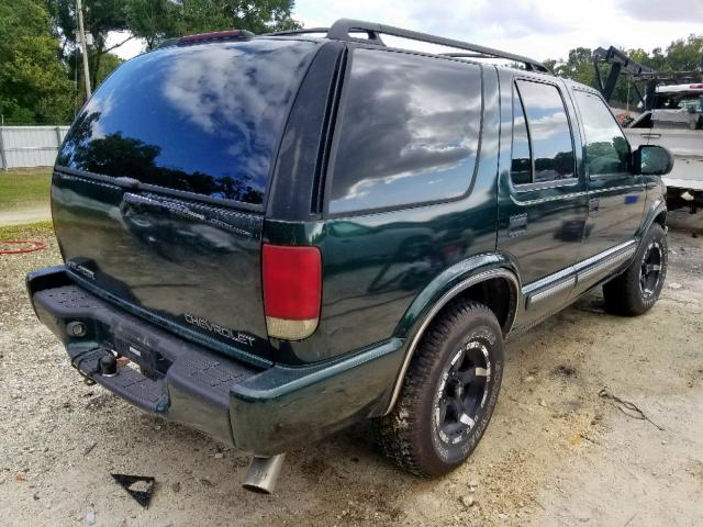 1GNDT13W61K213482 - 2001 CHEVROLET BLAZER GREEN photo 4