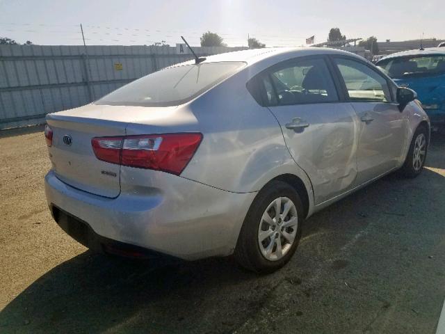 KNADN4A3XC6071627 - 2012 KIA RIO EX SILVER photo 4