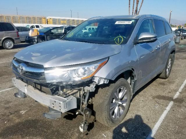 5TDJKRFH1FS124493 - 2015 TOYOTA HIGHLANDER SILVER photo 2